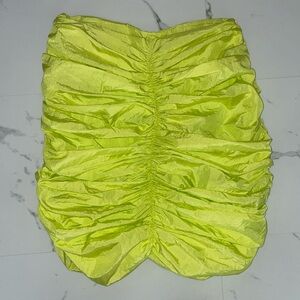 Missguided Lime Green Ruched Mini Skirt